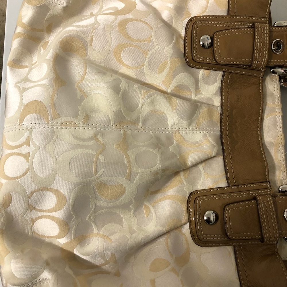 Coach cream fabric bag